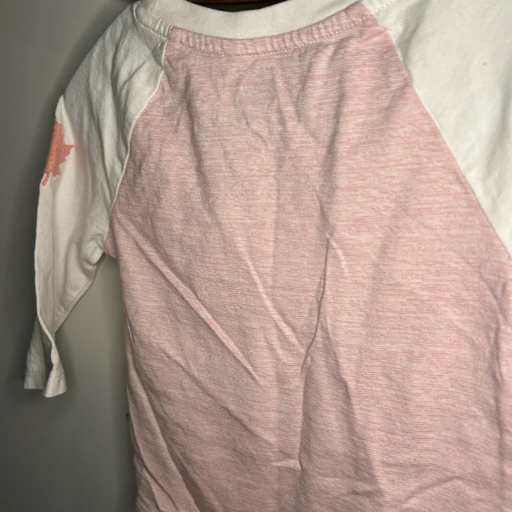 Canada Kids Long Sleeve Raglan Tee - Pink and White - Picture 6 of 9